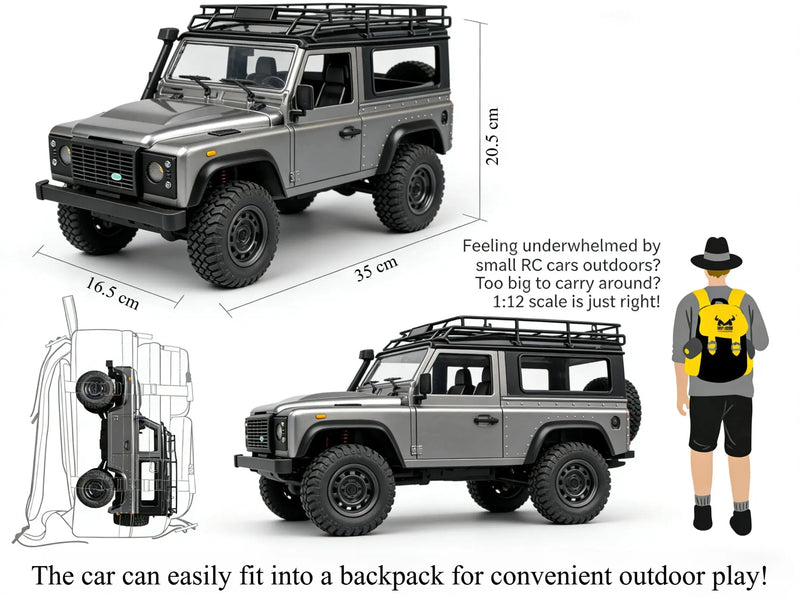1:12 Land Rover Defender 4WD RC Crawler, Off-Road Remote Control Truck ZD-pro RC