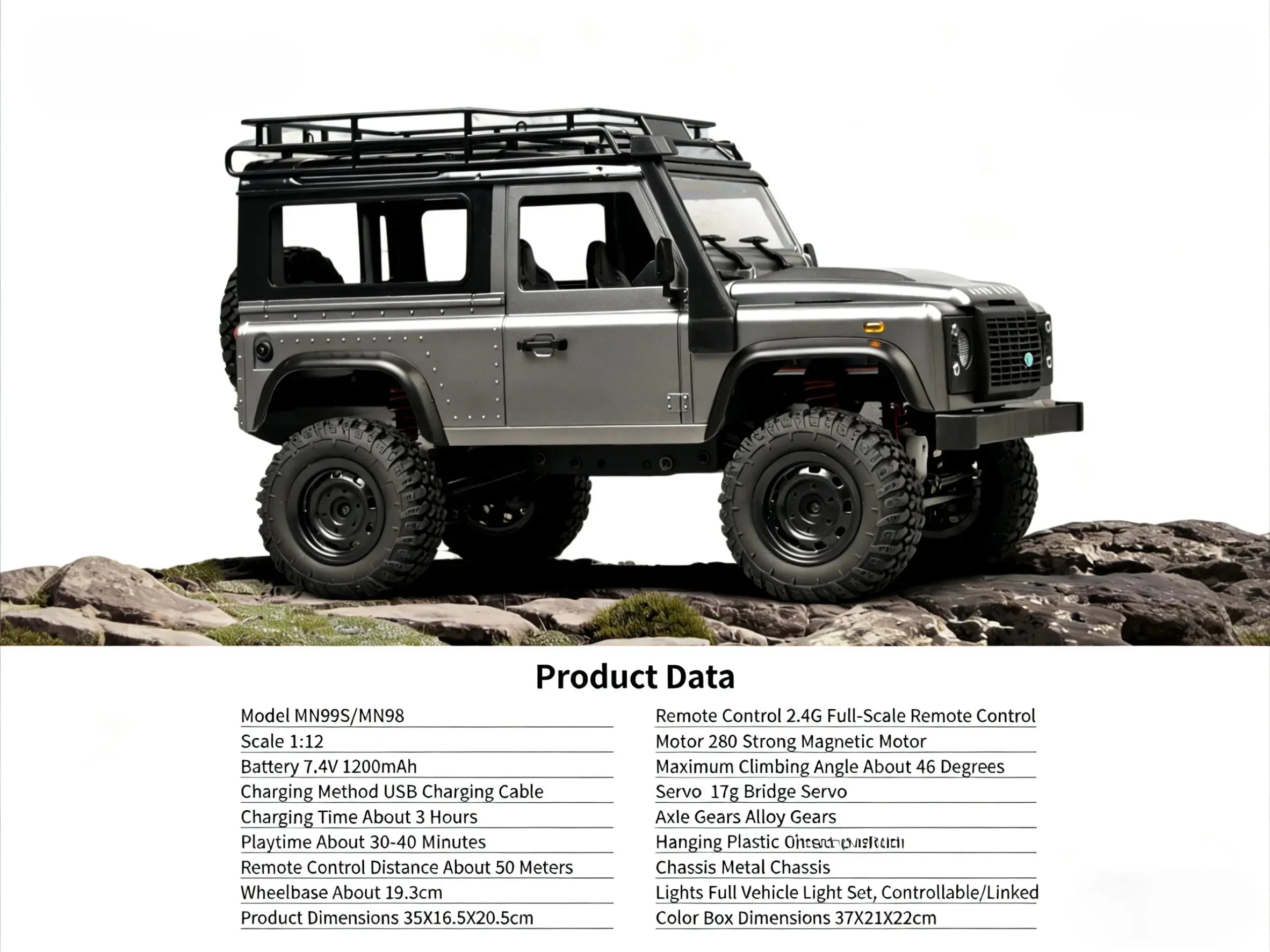 1:12 Land Rover Defender 4WD RC Crawler, Off-Road Remote Control Truck ZD-pro RC