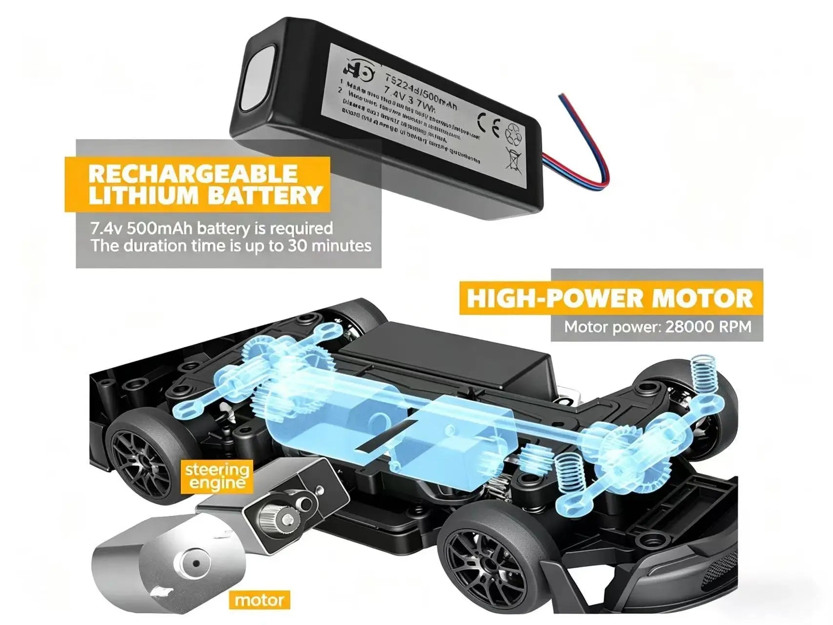 1:24 4WD RC Drift Cars with Gyro ZD-pro RC