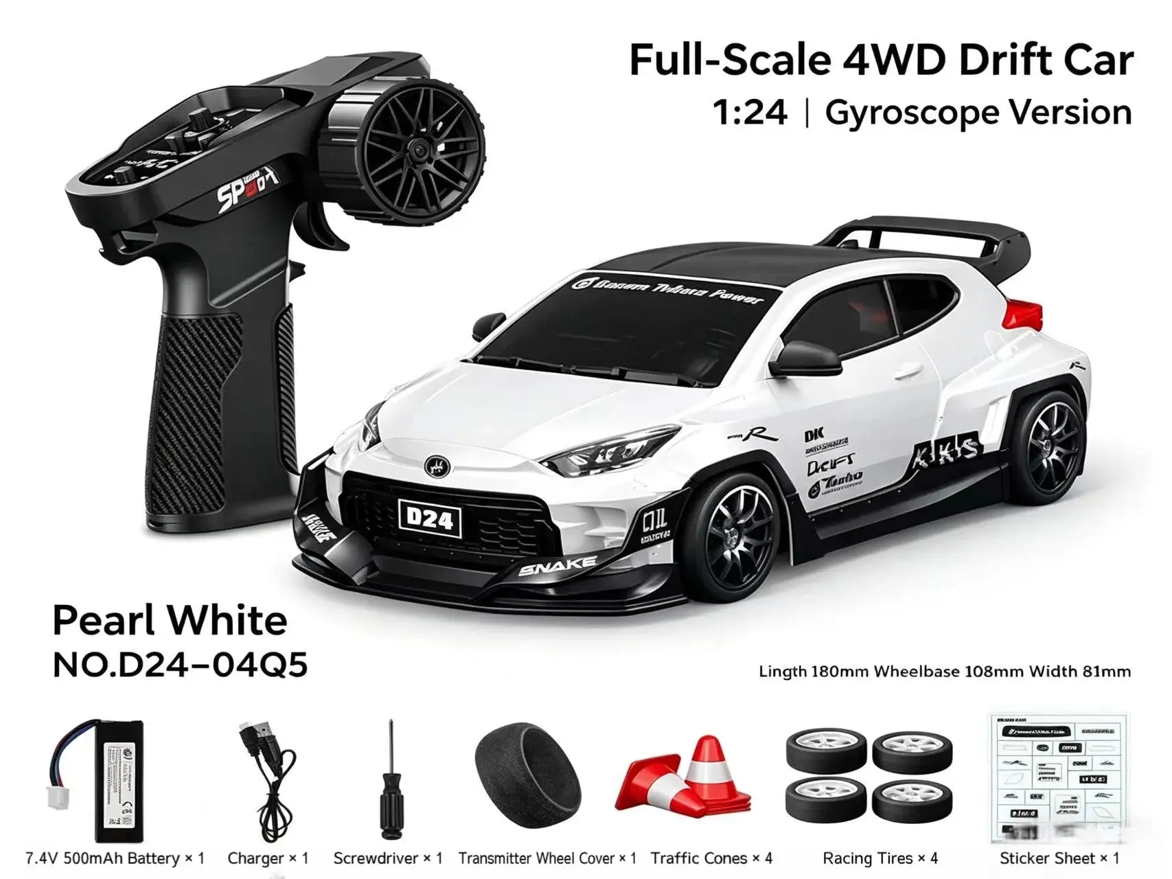 1:24 4WD RC Drift Cars with Gyro ZD-pro RC