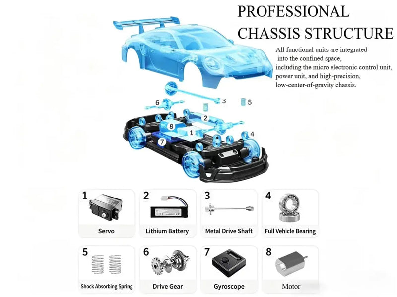 1:24 4WD RC Drift Cars with Gyro ZD-pro RC