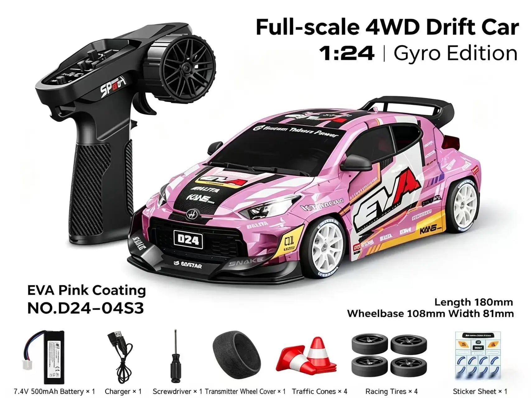 1:24 4WD RC Drift Cars with Gyro ZD-pro RC