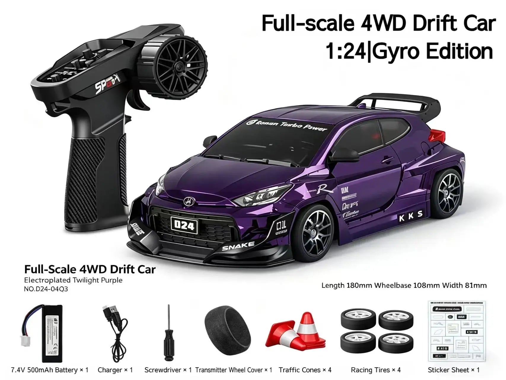 1:24 4WD RC Drift Cars with Gyro ZD-pro RC